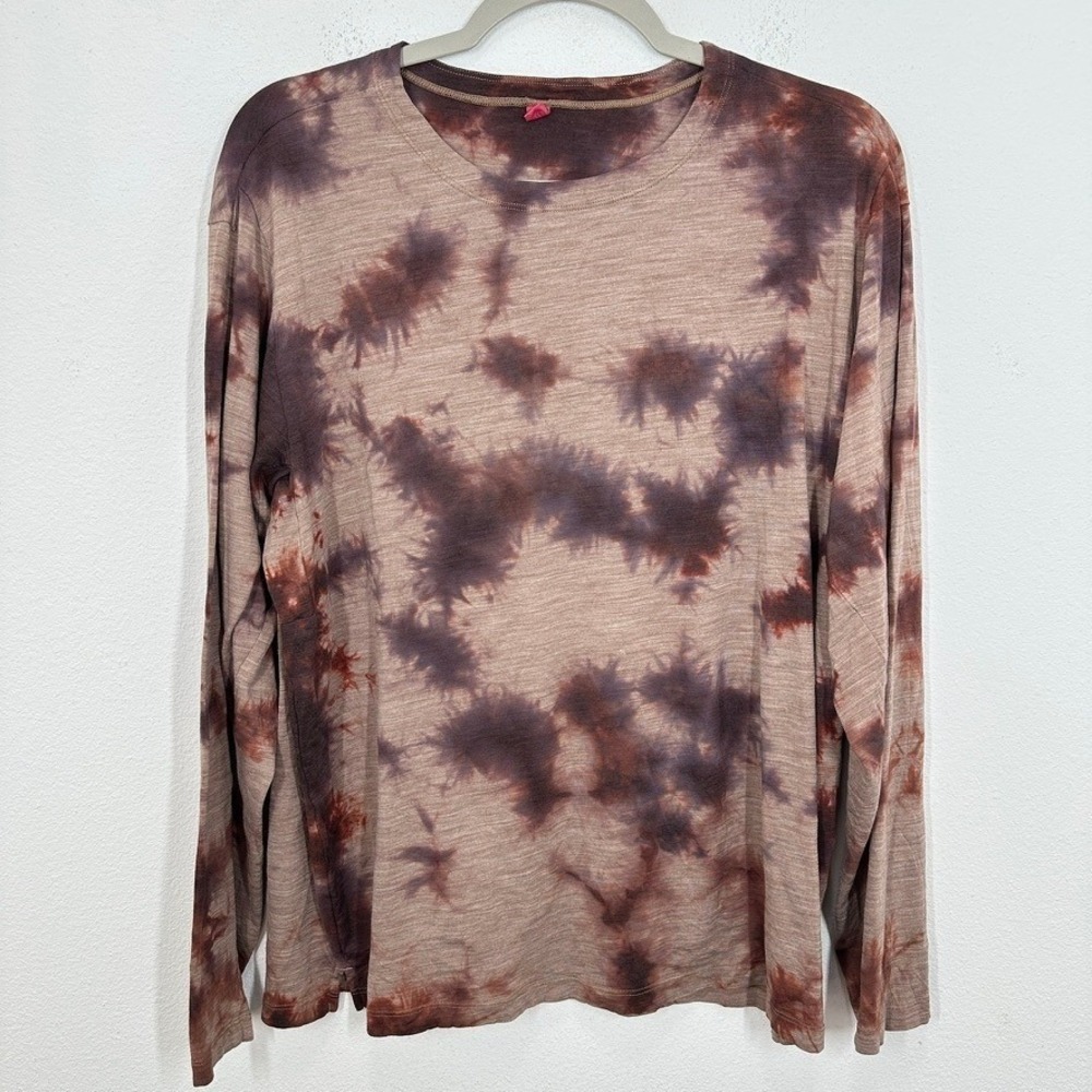 Lululemon Men's L/XL Long Sleeve Mimic Tie Dye Athletic Top Dusty Bronze Casual